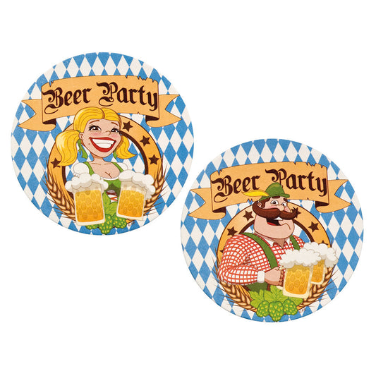 Boland Bier Party Untersetzer – Set 10 Stück, 10 cm Durchmesser, Assortiert - Fasnacht24.ch
