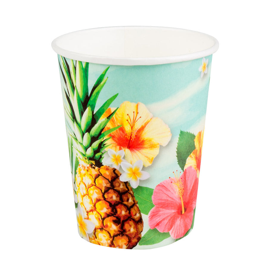 Papierbecher 210ml – Boland Paradise Hawaii – 10er Pack - Fasnacht24.ch