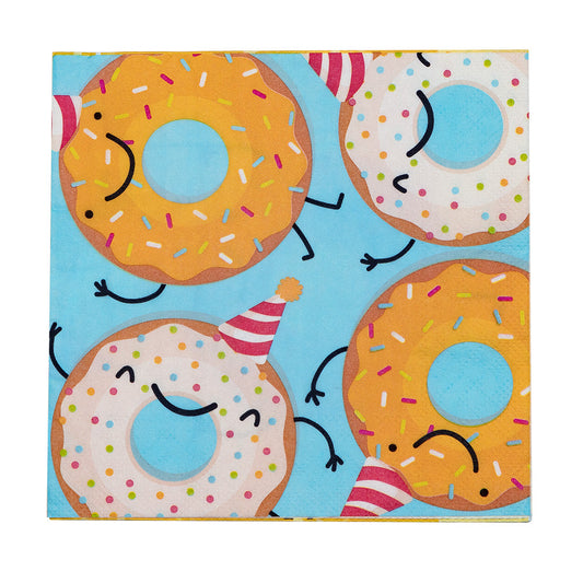 Donut Papierservietten 33x33 cm – Boland 20 Stück, Kompostierbar - Fasnacht24.ch