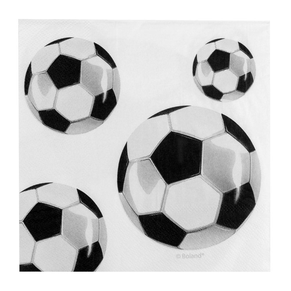 Fußball Papierservietten 20er Pack 33x33 cm – Boland - Fasnacht24.ch
