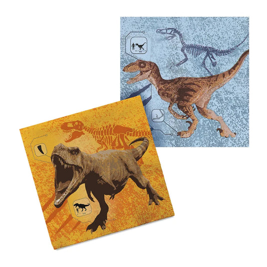 Papierservietten mit T-Rex-Druck, 33x33cm, in einer Packung mit 20 Stück.