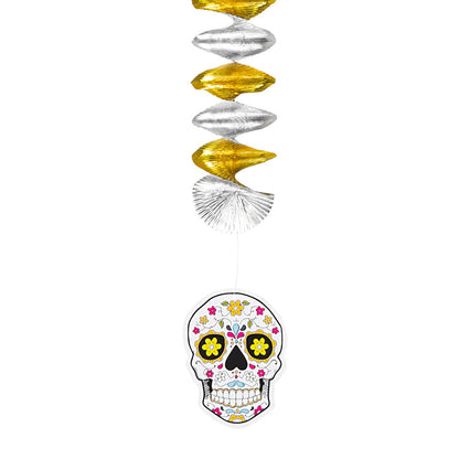 Day of the Dead Deckenspiralen – 3er Set 60 cm – Boland Polyester - Fasnacht24.ch – Rückansicht