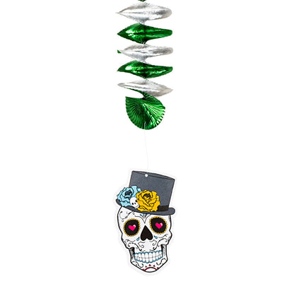 Day of the Dead Deckenspiralen – 3er Set 60 cm – Boland Polyester - Fasnacht24.ch – Seitenansicht
