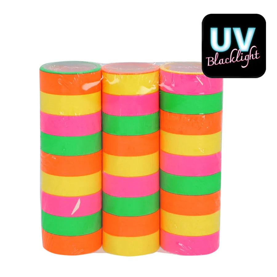 Neon UV Luftschlangen – Boland 3 Rollen Bunt, 4m Party Deko - Fasnacht24.ch