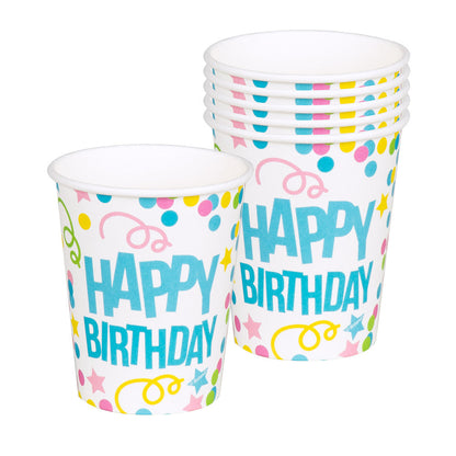 Happy Birthday Gläser 250ml – Boland 6er Set, BPA-frei & Spülmaschinenfest - Fasnacht24.ch – Produktansicht