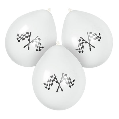 Latexballons Racing 25 cm – Boland 6 Doppelseitige Rennmotive – Produktansicht