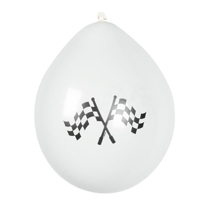 Latexballons Racing 25 cm – Boland 6 Doppelseitige Rennmotive – Detailansicht