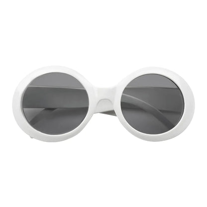 Boland 70s Party Sonnenbrille – Weiße Oversized Hippie Style - Fasnacht24.ch