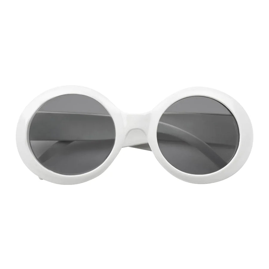 Boland 70s Party Sonnenbrille – Weiße Oversized Hippie Style - Fasnacht24.ch