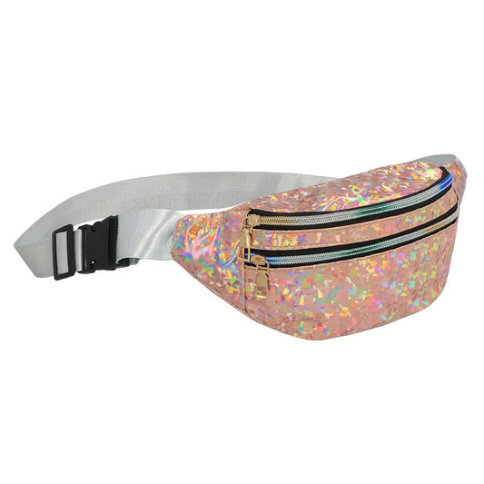 Boland Holodelic Bauchtasche in roségold mit holografischem Effekt und verstellbarem Gürtel