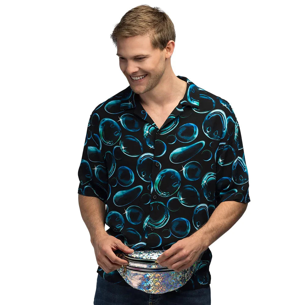 Silberne holografische Bauchtasche mit verstellbarem Gürtel und glänzendem Schimmer