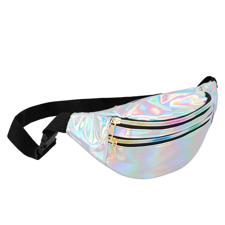 Boland 80er Bauchtasche Silber – Retro Gürteltasche Für Festivals - Fasnacht24.ch