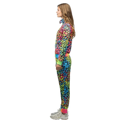 Boland Damen Neon Leopard Jogginganzug – UV-Reaktiv 80er Tracksuit - Fasnacht24.ch