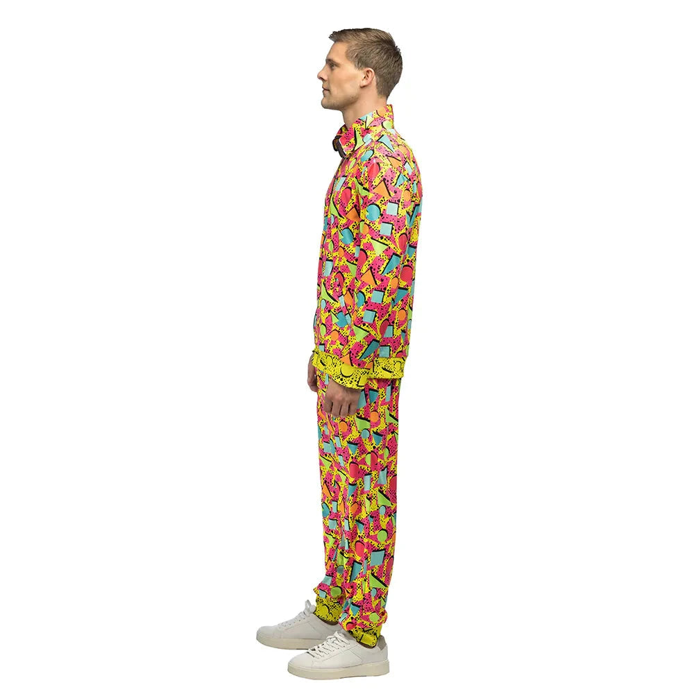 Neon Pop Art Trainingsanzug – Boland UV-Aktiv 80er Jogginganzug Herren - Fasnacht24.ch