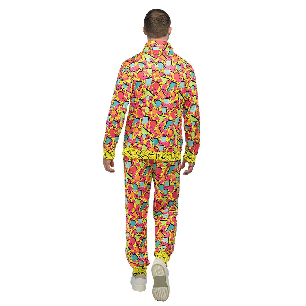 Neon Pop Art Trainingsanzug – Boland UV-Aktiv 80er Jogginganzug Herren - Fasnacht24.ch