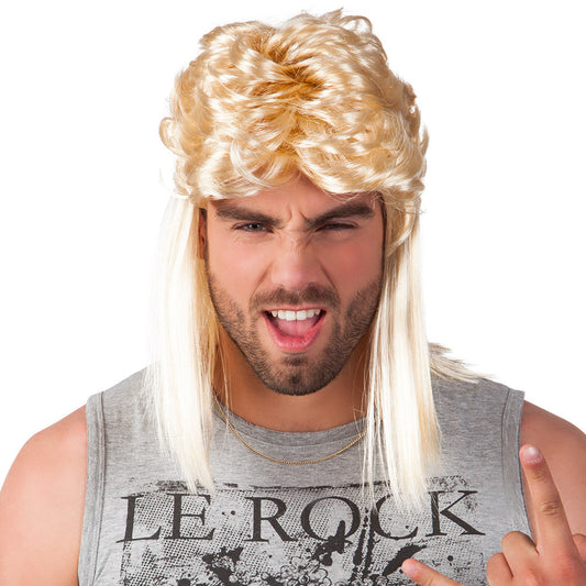 Boland 80er Vokuhila Perücke Larry – Blonde Mullet, Verstellbar - Fasnacht24.ch