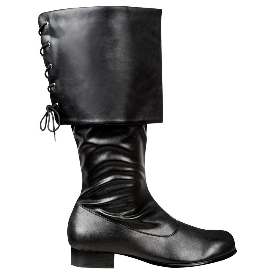 Piratenstiefel Boland Adventurer – Schwarzes Leder, Kniehoch – Produktansicht