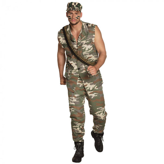 Boland Herren Jungle Army Uniform – Polyester Camo Set mit Hut, Weste & Hose - Fasnacht24.ch