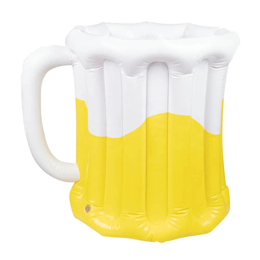 Aufblasbarer Bierkrug Kühler in XXL-Design, 46x42 cm, für gekühlte Getränke auf Partys.