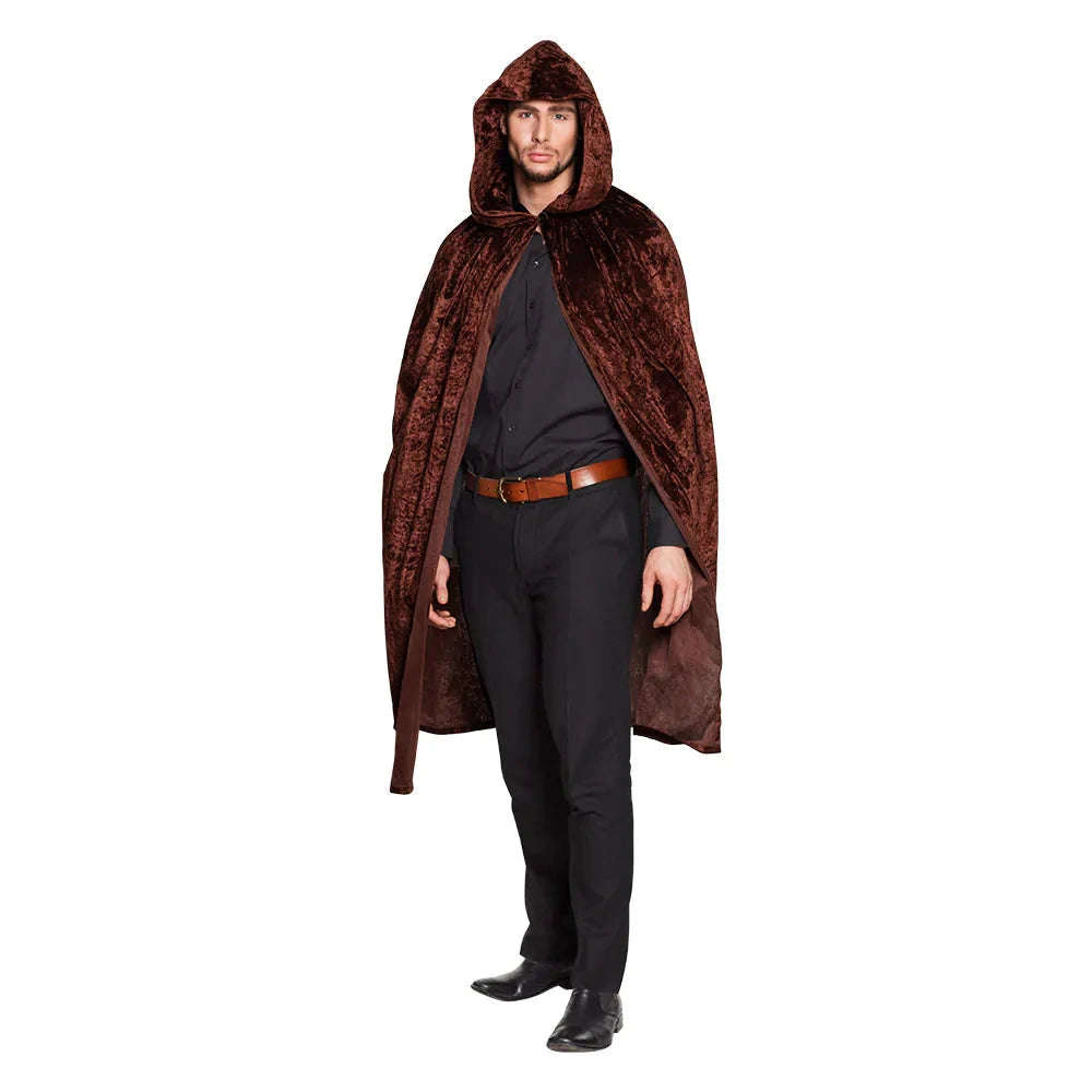 Hooded Cloak Boland – Braun Polyester Kostümumhang 170cm - Fasnacht24.ch