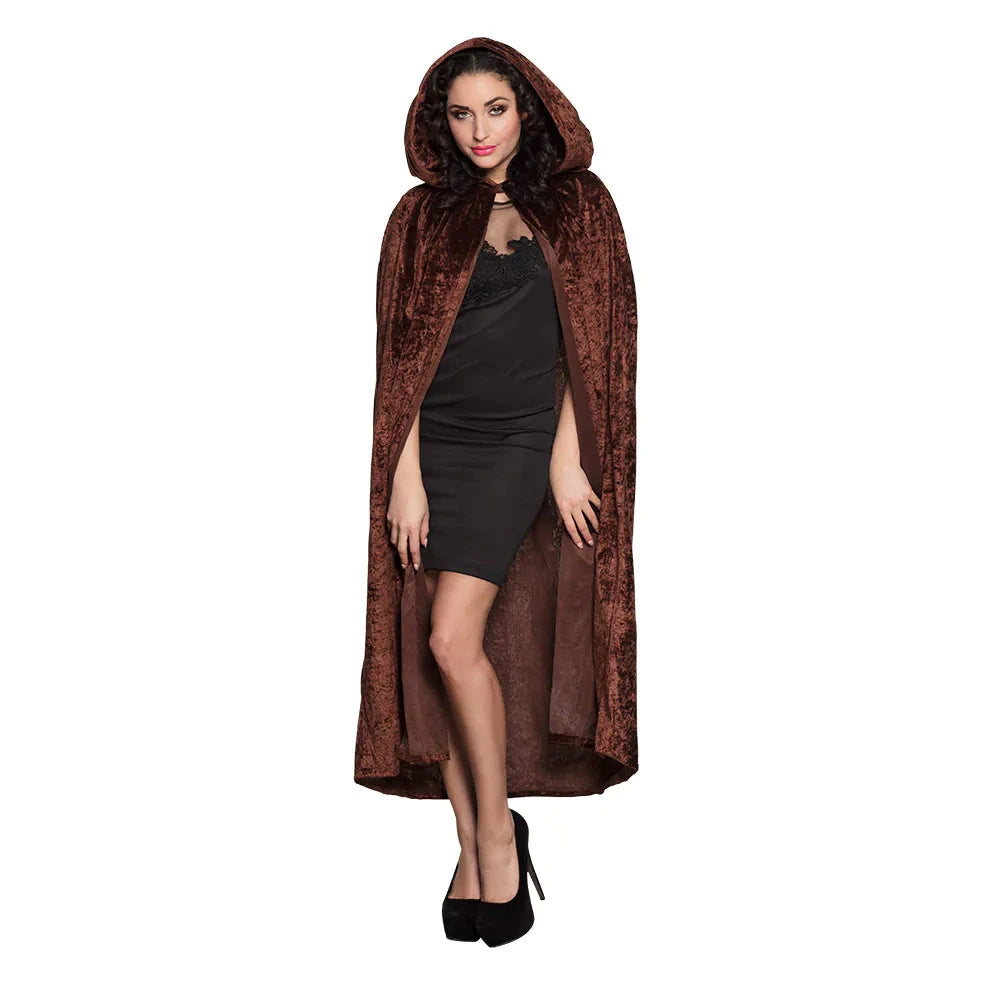 Hooded Cloak Boland – Braun Polyester Kostümumhang 170cm - Fasnacht24.ch