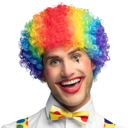 Clown Perücke Rainbow Curly – Bunte Afro Perücke für Erwachsene von Boland - Fasnacht24.ch