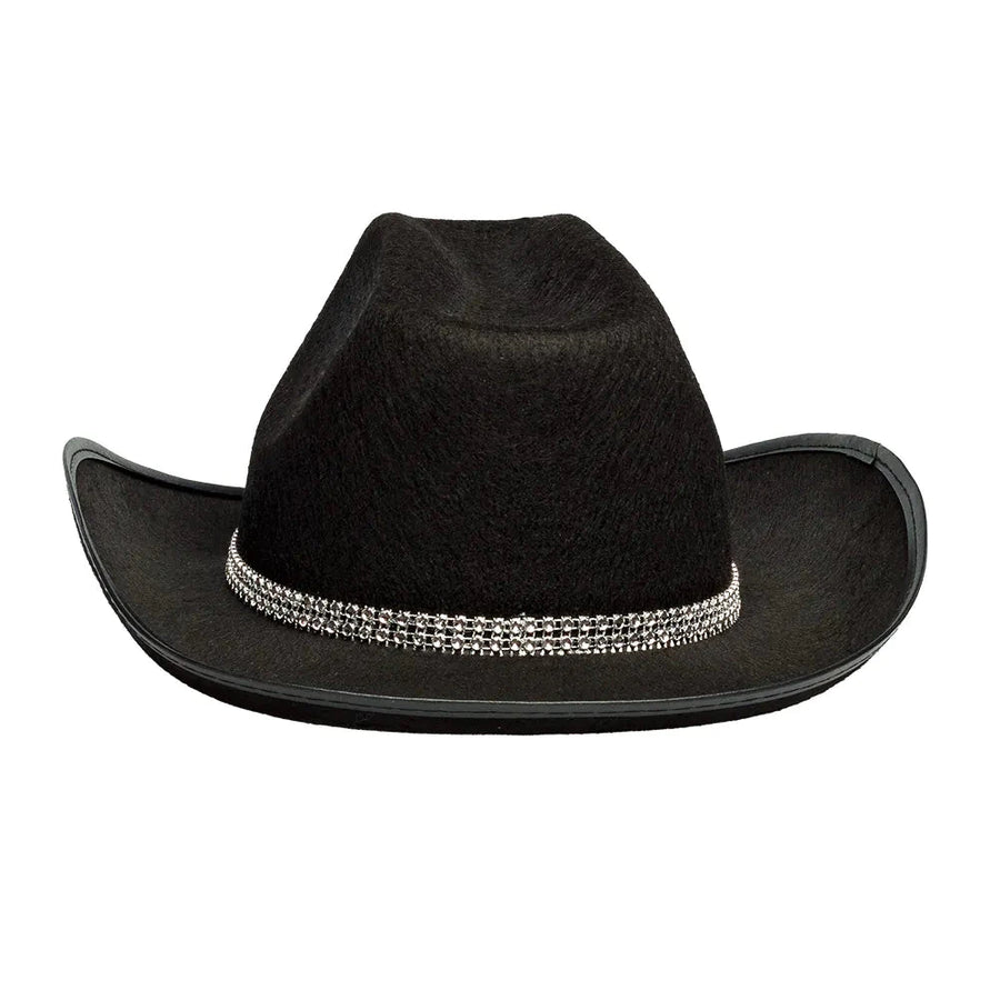 Boland Cowboyhut Daisy – Schwarzer Filz Mit Strasssteinen Für Festivals - Fasnacht24.ch