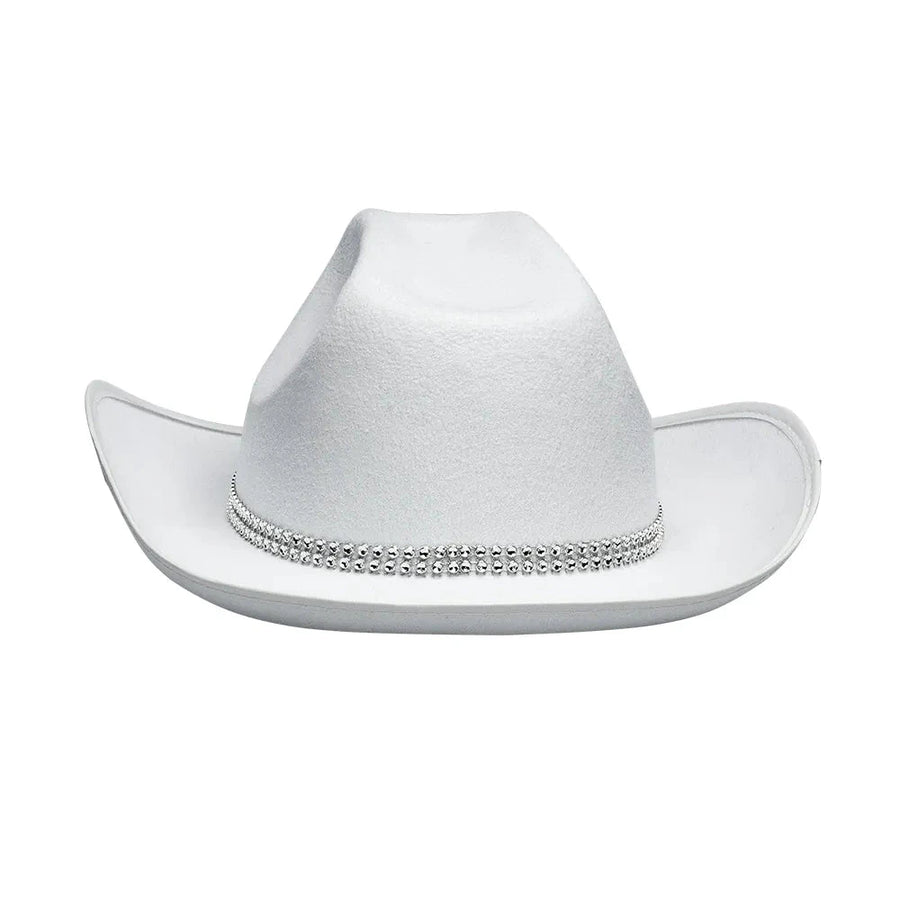 Boland Weißer Cowboyhut Daisy Mit Strass – Festival & Karneval - Fasnacht24.ch