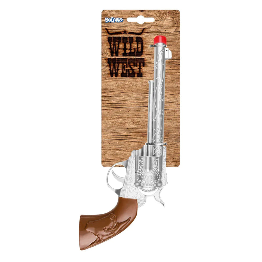 Boland Cowboy Revolver Pistole Silber – 30cm Metall-Look Requisite - Fasnacht24.ch