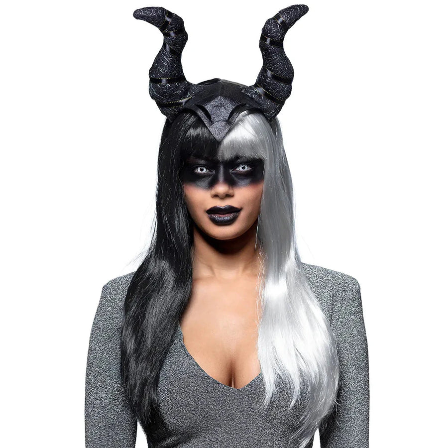 Damenperücke Boland Evil Temptress – Schwarz-Weiß, Lang & Glatt - Fasnacht24.ch
