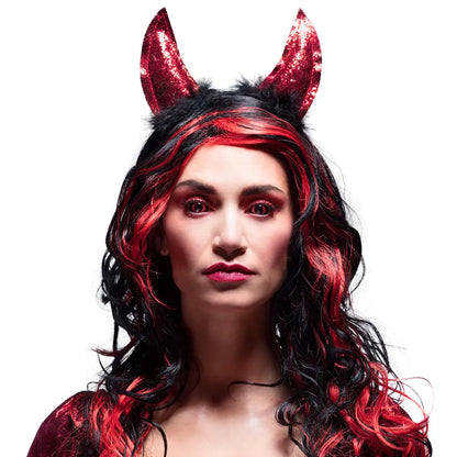 Boland She-Devil Haarreif – Rote Teufelshörner für Halloween & Karneval - Fasnacht24.ch