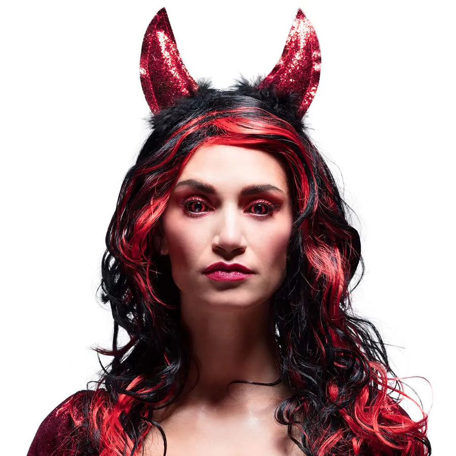Boland She-Devil Haarreif – Rote Teufelshörner für Halloween & Karneval - Fasnacht24.ch