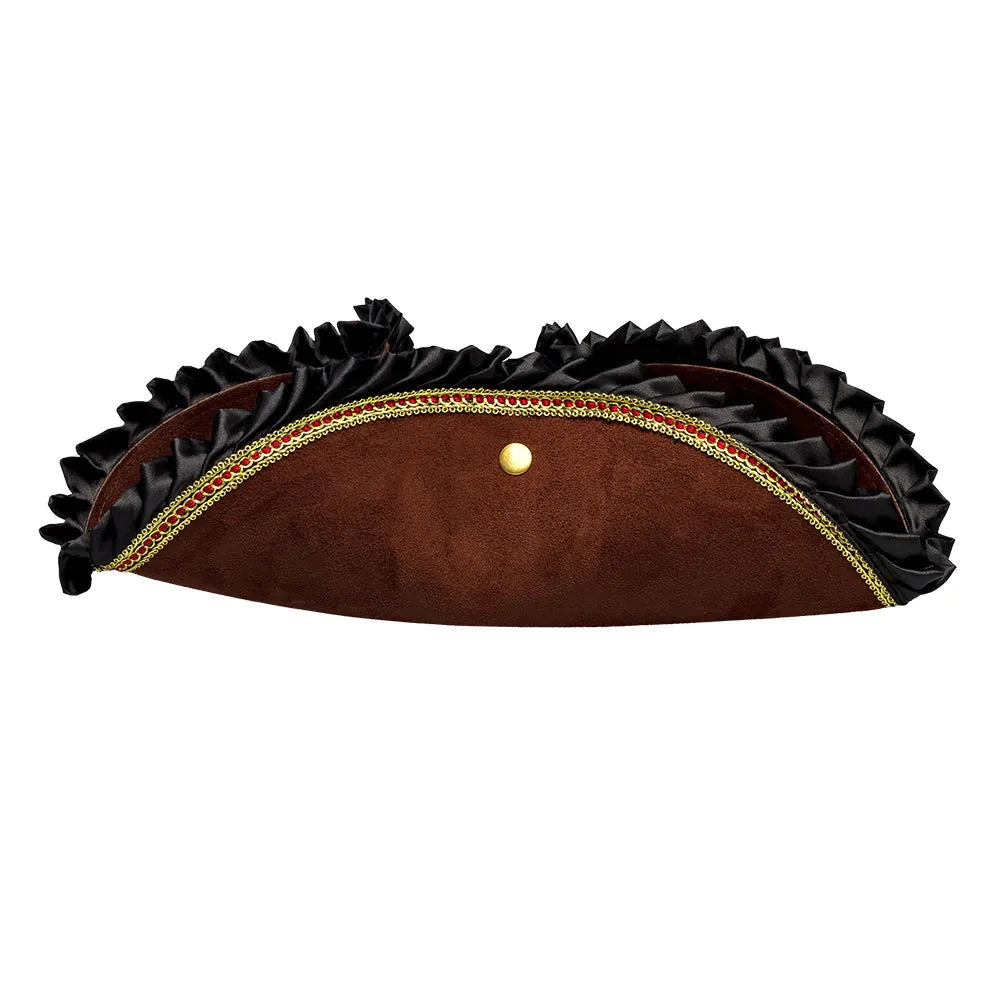 Boland Dreispitz Piratenhut Evalyn – Schwarz Mit Goldener Spitze - Fasnacht24.ch