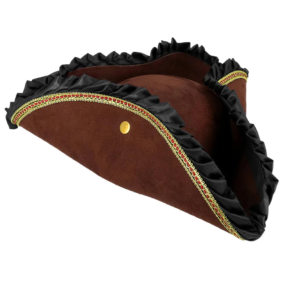 Boland Dreispitz Piratenhut Evalyn – Schwarz Mit Goldener Spitze - Fasnacht24.ch