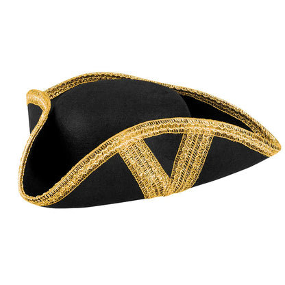 Boland Dreispitz Piratenhut – Fortune Gold Filz – Verstellbar - Fasnacht24.ch