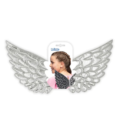 Boland Engelflügel Aurora Silber – Kinder Kostüm Flügel 23x45 cm - Fasnacht24.ch