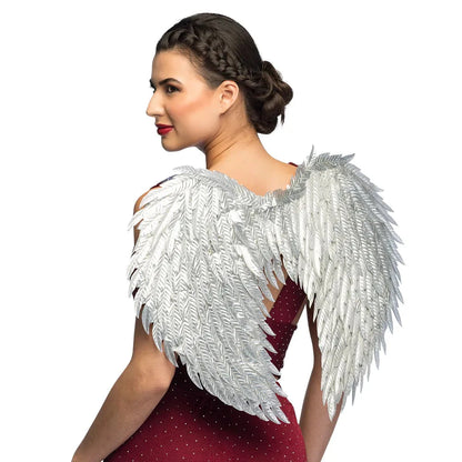 Boland Engelflügel Glamour Silber – Satin Kostüm Flügel 40x55cm - Fasnacht24.ch