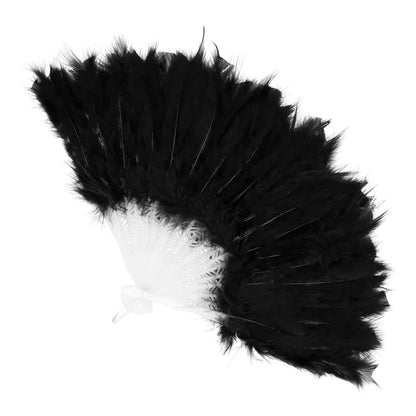 Boland Flapper Fächer – Schwarze Straußenfedern – 23cm - Fasnacht24.ch