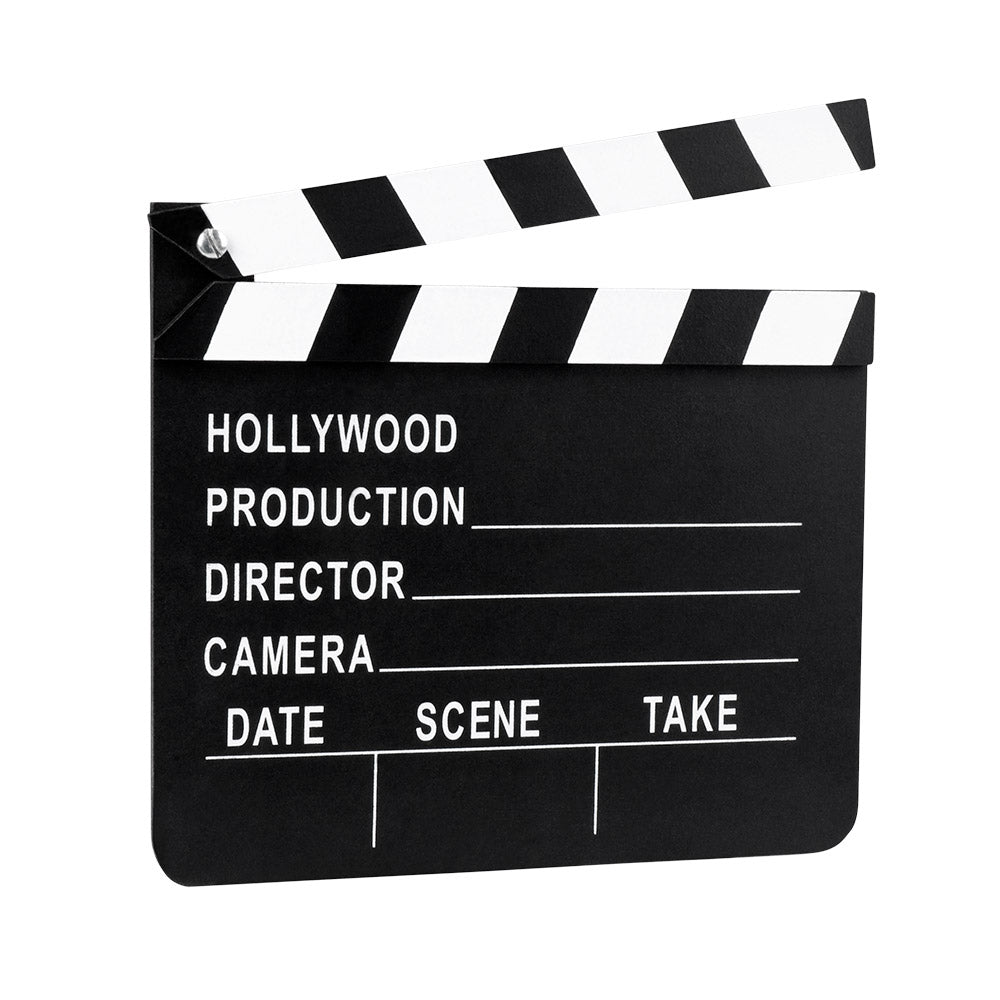 Filmklappe Boland – 18 x 20 cm Holz Movie Clapboard Weiß - Fasnacht24.ch