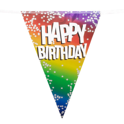 Boland Happy Birthday Folienbanner Girlande – 6m, Wetterfest – Produktansicht