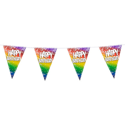 Boland Happy Birthday Folienbanner Girlande – 6m, Wetterfest – Detailansicht