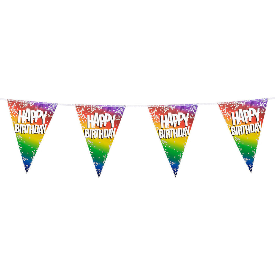 Boland Happy Birthday Folienbanner Girlande – 6m, Wetterfest – Detailansicht