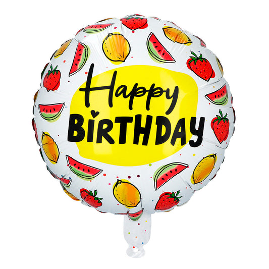 Folienballon Happy Birthday – Boland Obstmotive, 45 cm Doppelseitig - Fasnacht24.ch