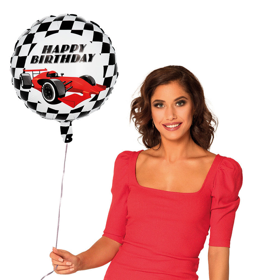 Boland Folienballon Speed 45cm doppelseitig Rennwagen Heliumballon Fasnacht24.ch – Detailansicht