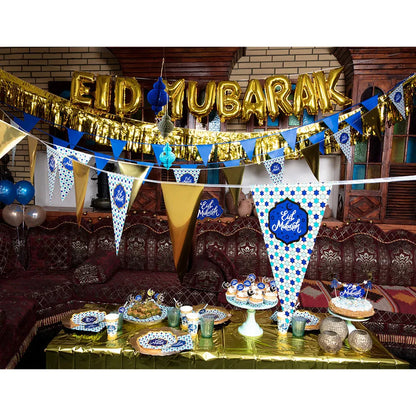 Boland Eid Mubarak Ballongirlande Goldfolie Festliche Dekoration – Seitenansicht