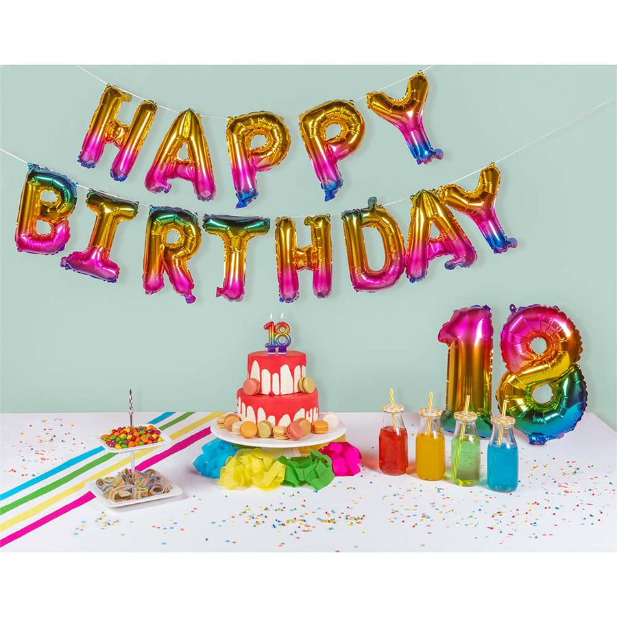 Boland Happy Birthday Folienballon Girlande 8m Partydeko – Detailansicht