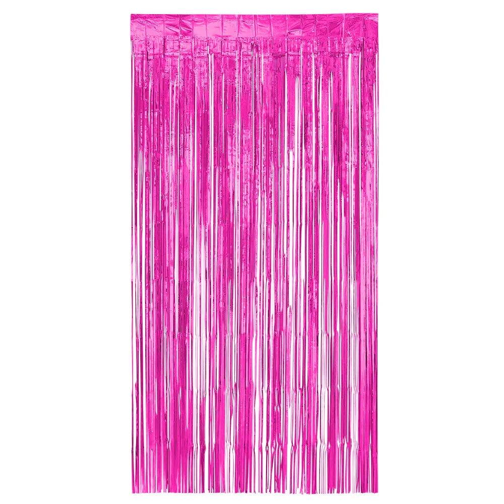 Metallic pink glänzender Folienvorhang 200x100 cm als Partydekoration für Türen