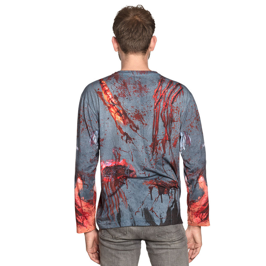 Boland Zombie Freak Herren Kostümshirt Fotorealistisches Design - Fasnacht24.ch – Detailansicht
