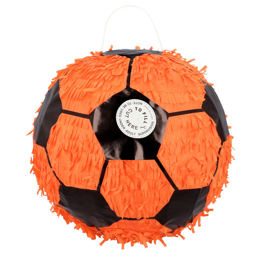 Boland Fussball Piñata Orange 30x30cm Kinderparty Deko – Detailansicht