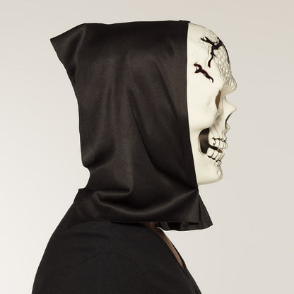 Boland Totenkopf Maske mit Kapuze – Vollkopf Kostüm Halloween - Fasnacht24.ch – Seitenansicht